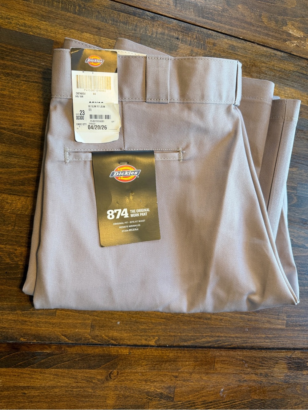 Dickies 874 Men’s 38x32 Original Fit Work Pants Gray NWT Workwear